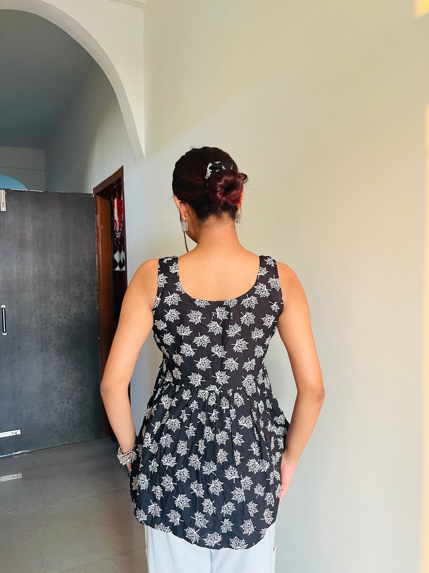 Diya Black Bloom Kurti