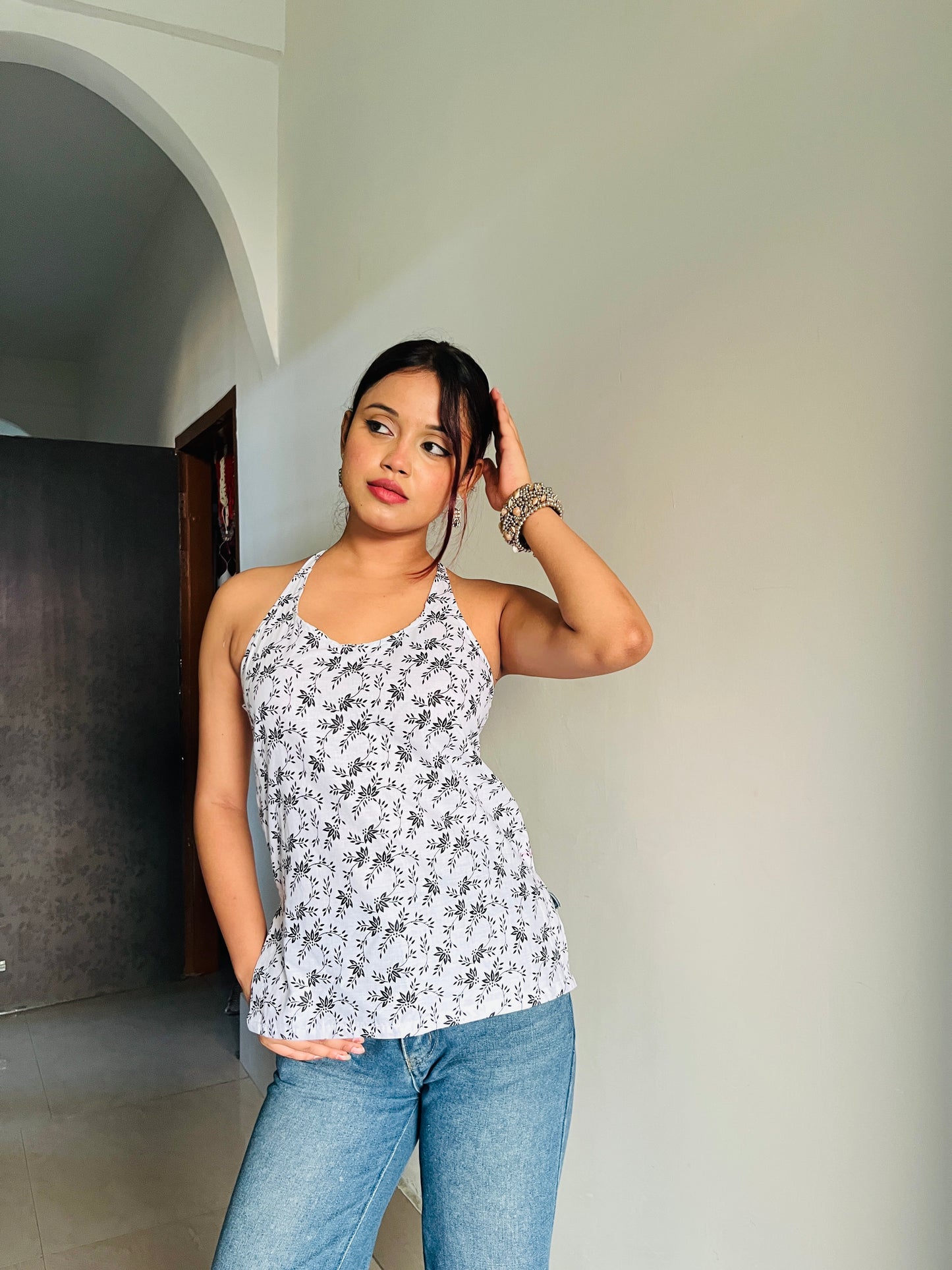 Floral Halter Neck Top