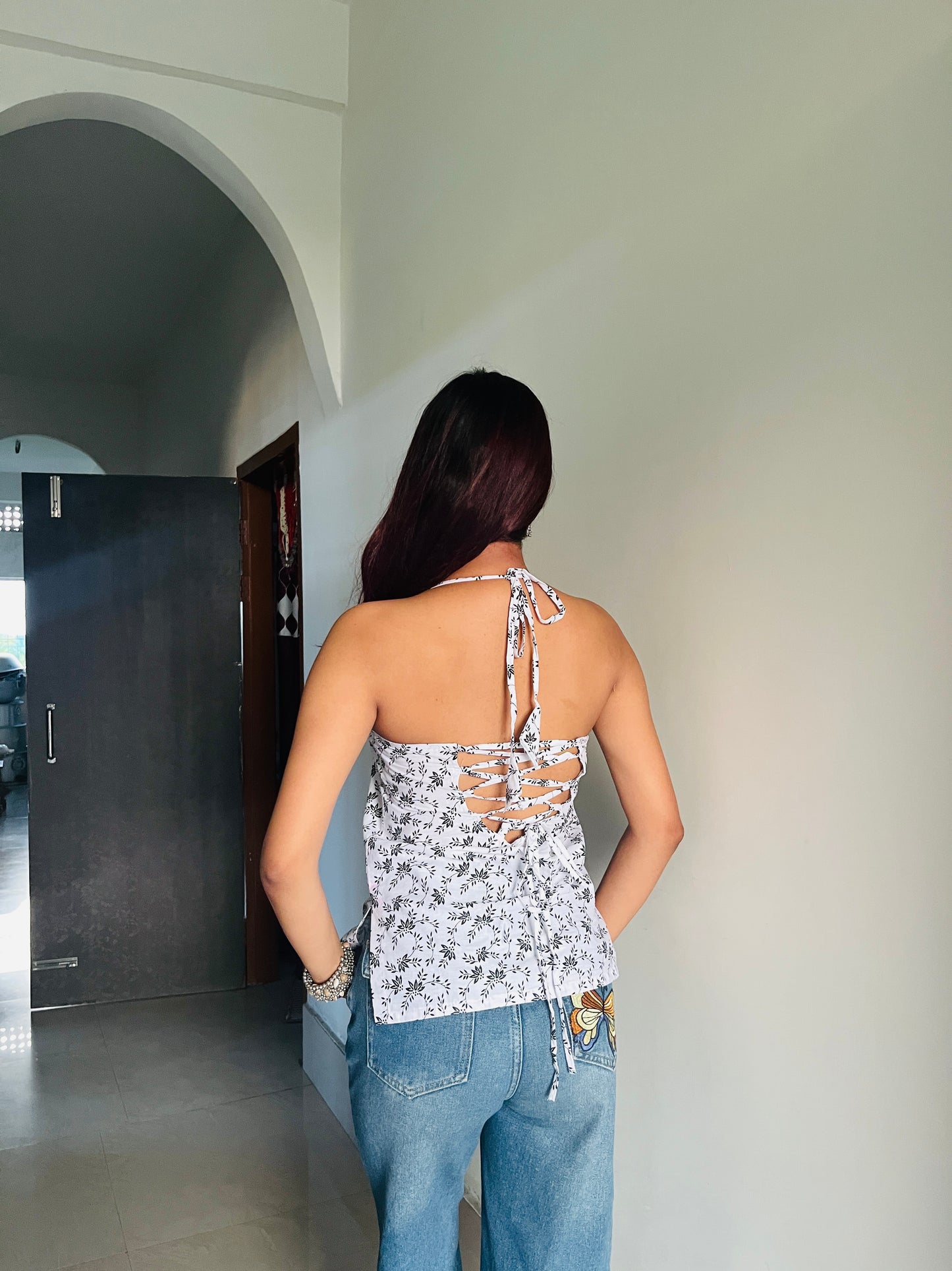 Floral Halter Neck Top